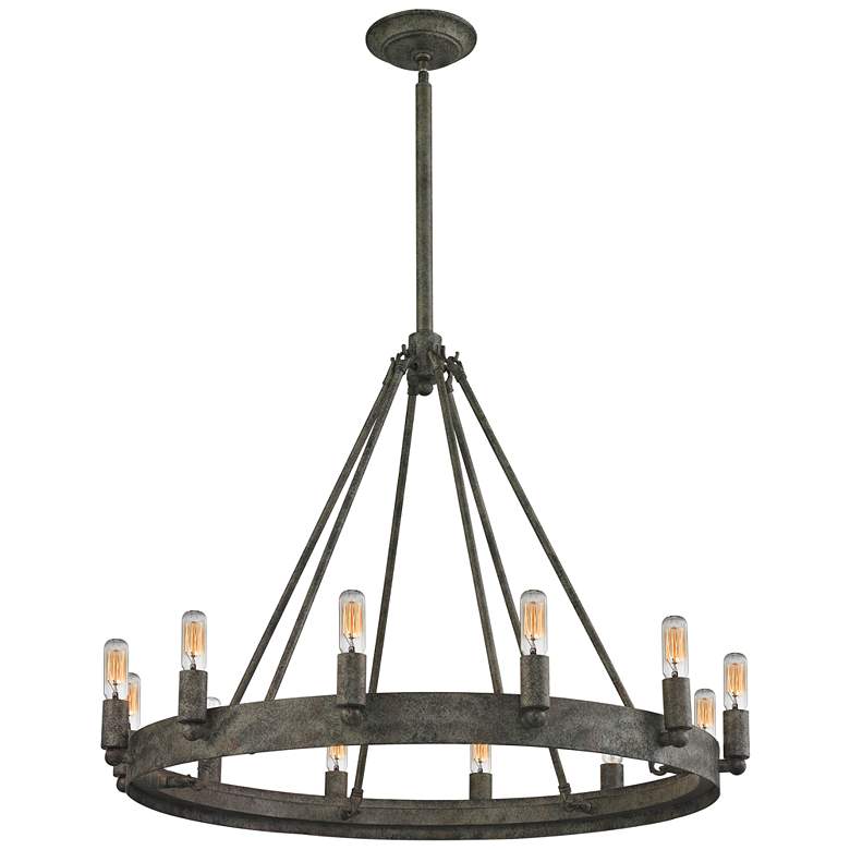 Image 1 Lewisburg 27" Wide Malted Rust 12-Light Ring Chandelier