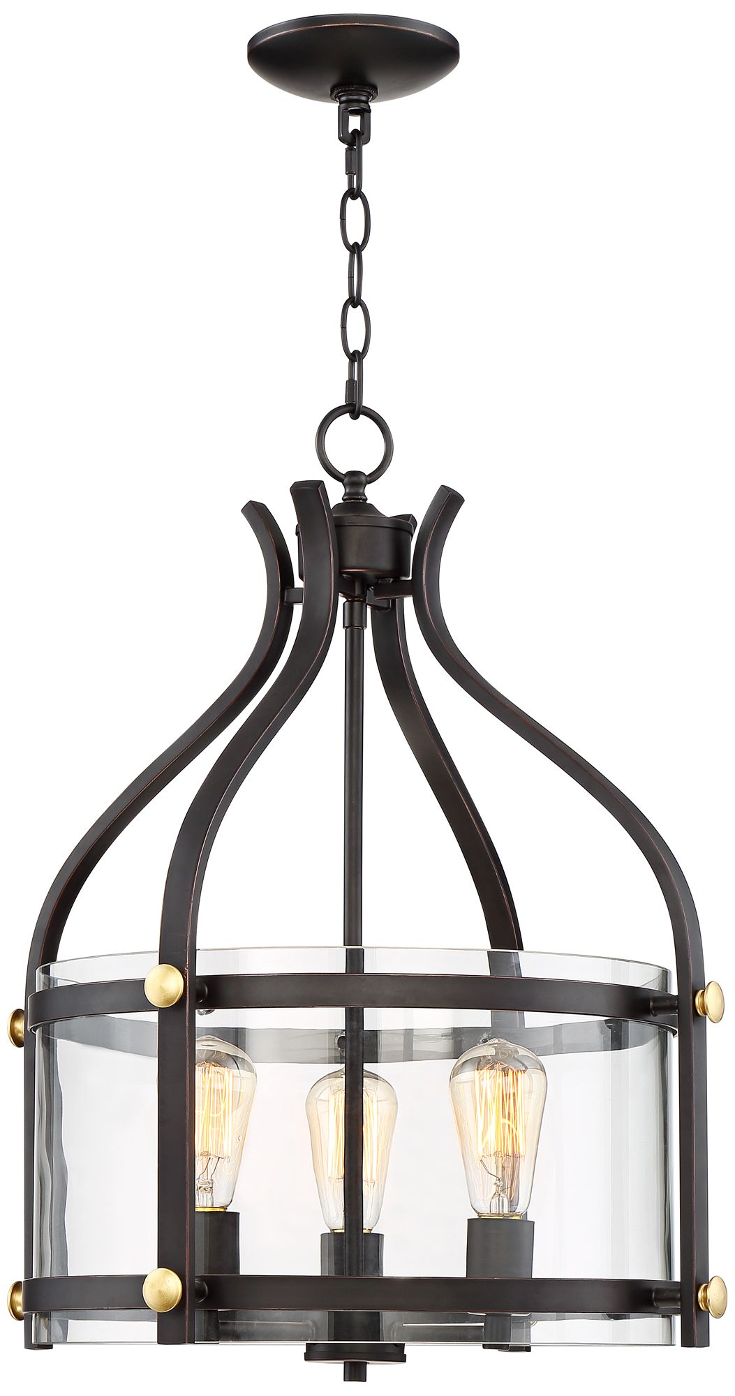Lewisburg 3-Light 19" Wide Bronze Pendant Light