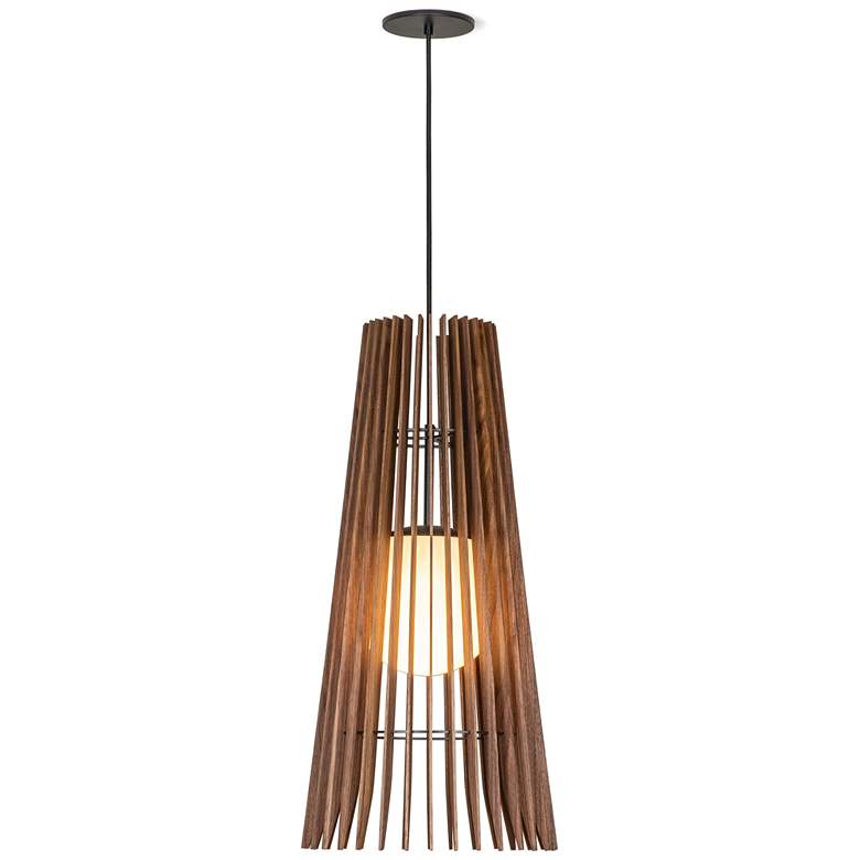 Image 1 Lex 13.4" Wide Black Accented Walnut 3000K P1 Driver LED Pendant