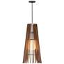 Lex 13.4" Wide Black Accented Walnut 3500K P1 Driver LED Pendant