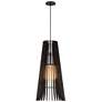 Lex 13.4"W Black Accented Dark Stained Walnut 2700K P1 Driver LED Pend