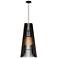 Lex 13.4"W Black Accented Dark Stained Walnut 3500K P1 Driver LED Pend