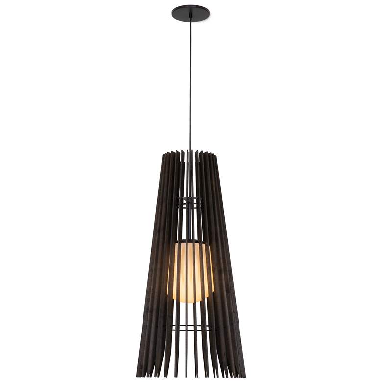 Image 1 Lex 13.4"W Black Accented Dark Stained Walnut 4000K P1 Driver LED Pend