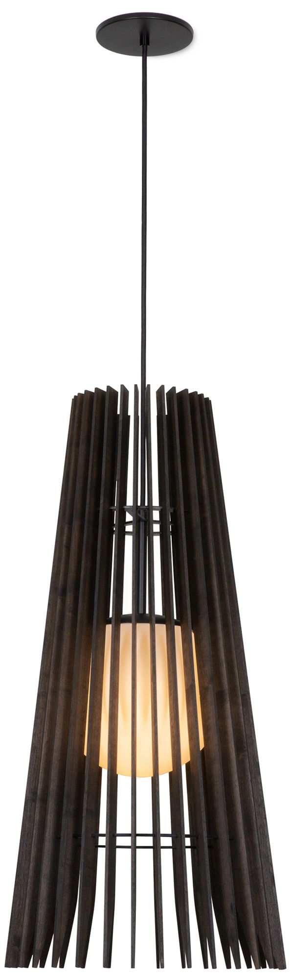 Lex 13.4"W Black Accented Dark Walnut 3500K LED Pend Made to Order