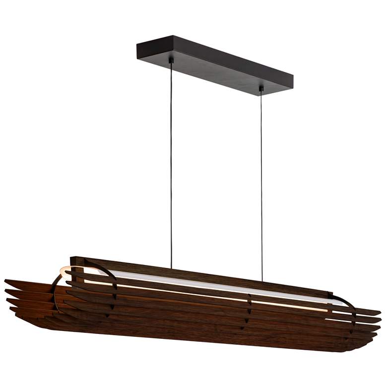 Image 1 Lex 56" Wide Black Accented Dark Walnut 4000K P1 Driver LED Linear Pen