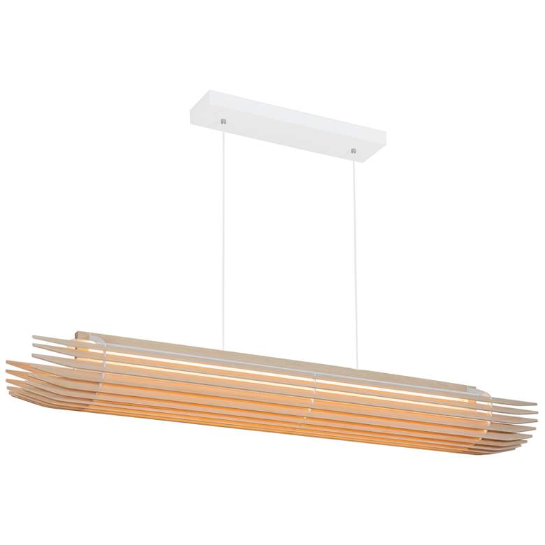 Image 1 Lex 56" Wide White Accented White Oak 2700K P1 Driver LED Linear Penda