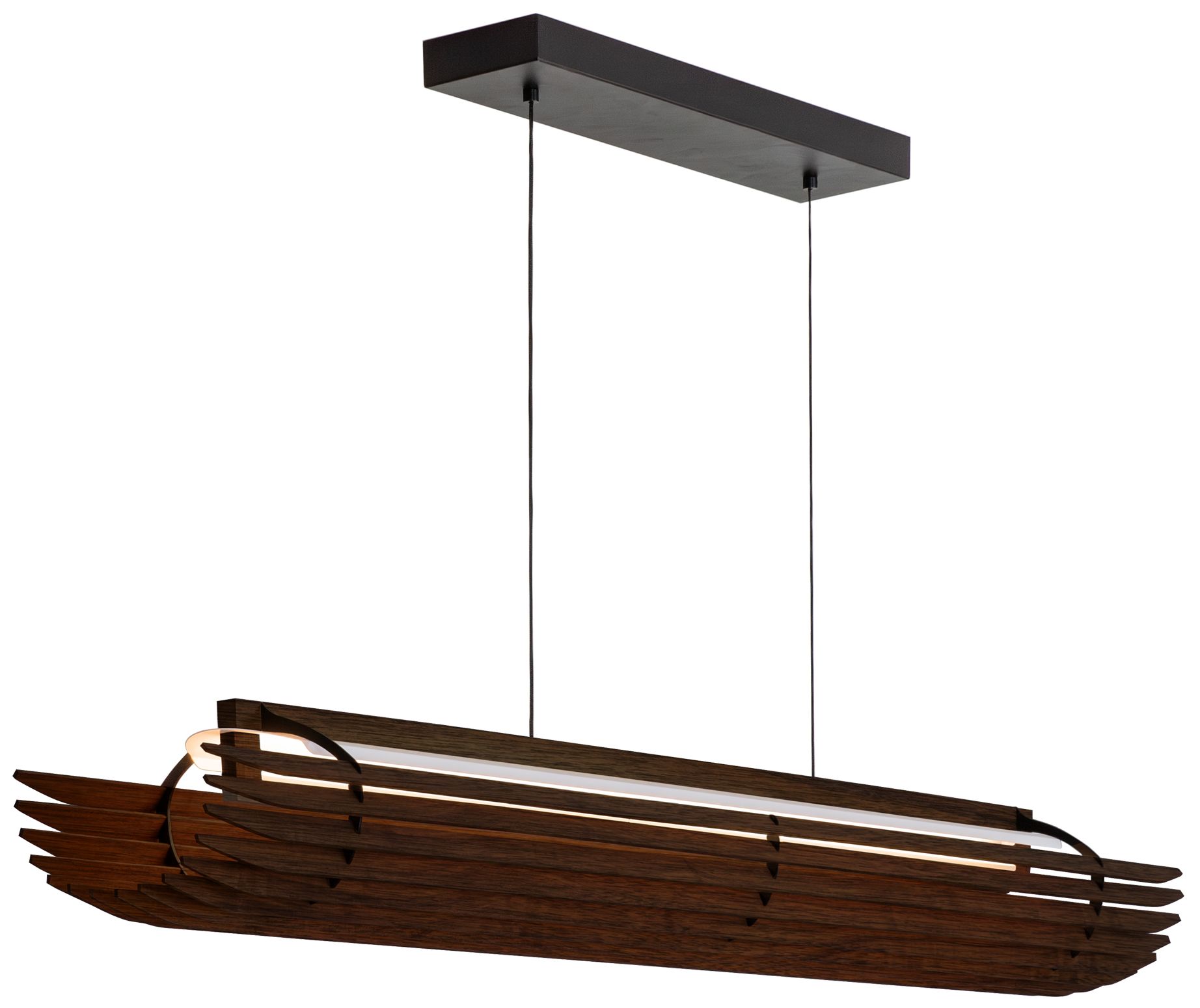 Lex 56"W Black Accented Dark Walnut 2700K LED Linear Pen Made to Order