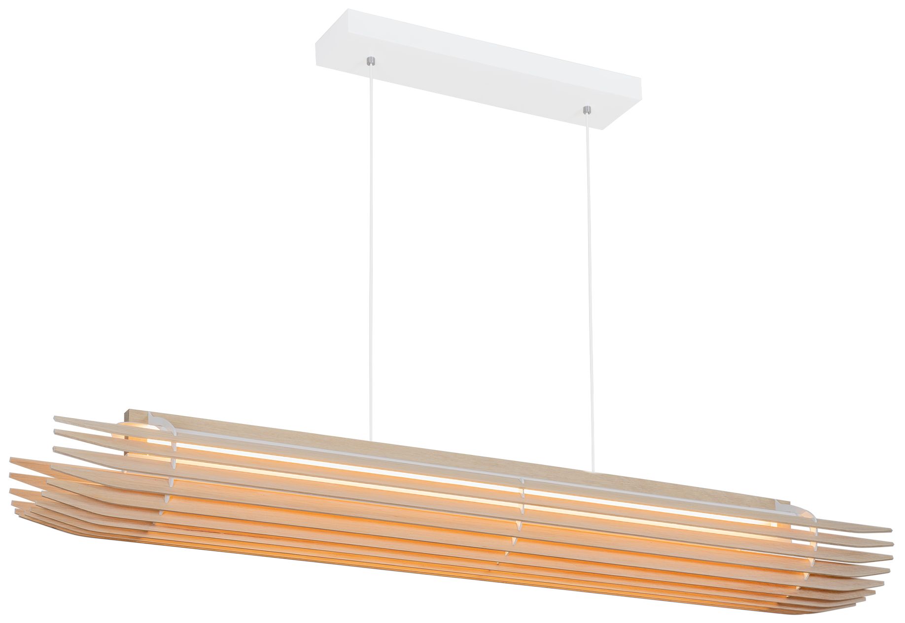 Lex 56"W White Accented White Oak 2700K LED Linear Penda Made to Order