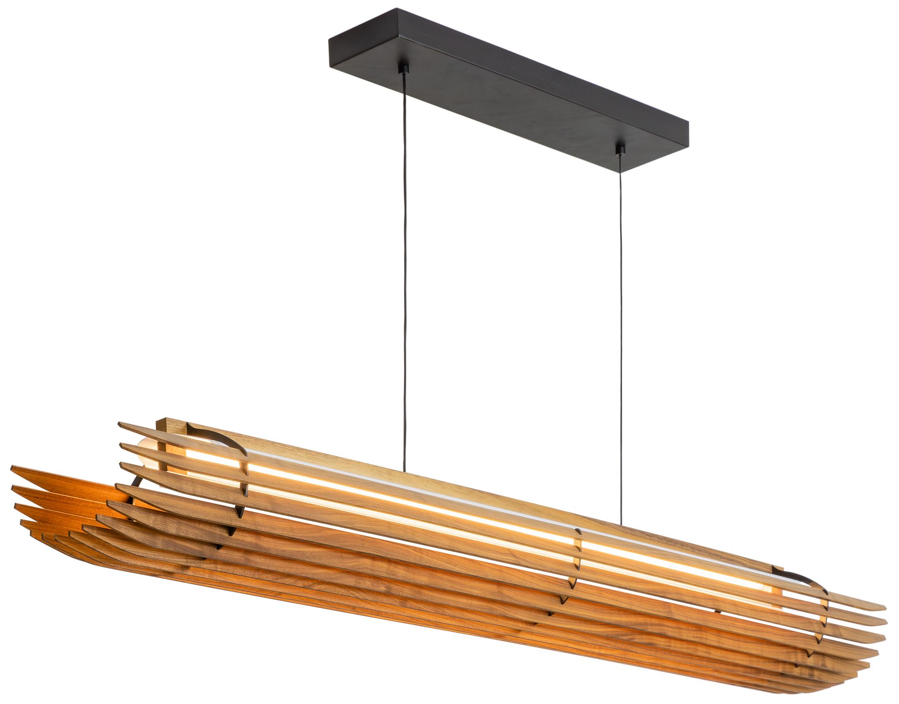 Lex 56"W Black Metal Accented Walnut 2700K LED Linear Pe Made to Order