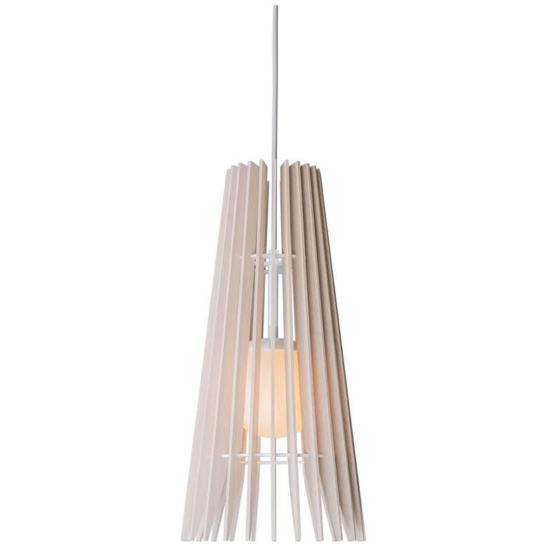 Image 1 Lex 9.2" Wide White Accented White Washed Oak Pendant