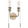 Lexi 12 1/4"H Aged Brass 2-Light Pull Chain Wall Sconce