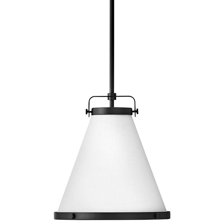 Image 1 Lexi 13 1/2" Wide Black Pendant Light with Off-White Shade