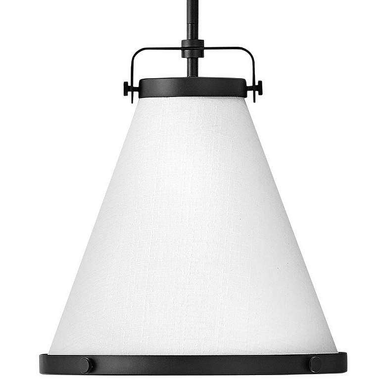 Image 2 Lexi 13 1/2" Wide Black Pendant Light with Off-White Shade more views