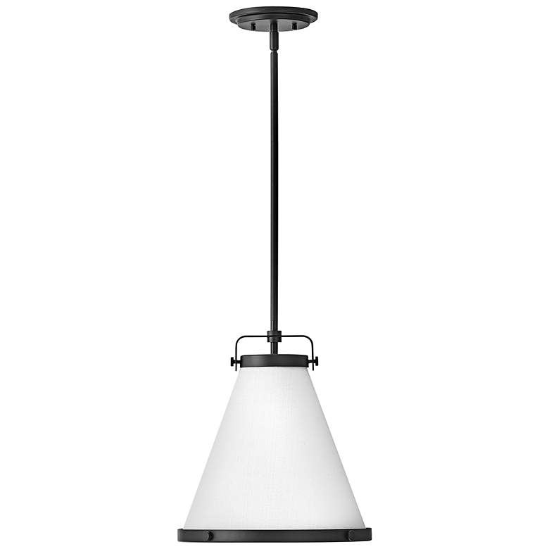 Image 4 Lexi 13 1/2" Wide Black Pendant Light with Off-White Shade more views