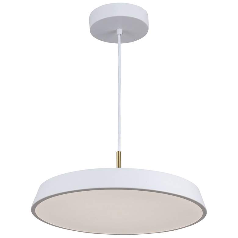 Image 1 Lexi 16" Wide White Pendant With White Shade
