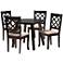 Lexi Beige Fabric 5-Piece Dining Table and Chairs Set