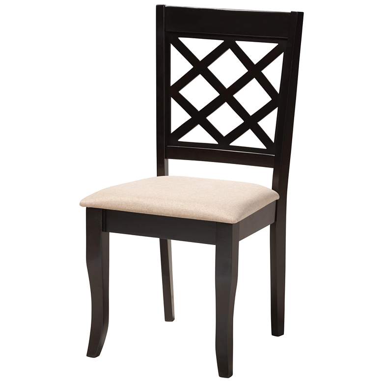 Image 3 Lexi Beige Fabric 5-Piece Dining Table and Chairs Set more views