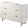 1_Lexi - Six Drawer Accent Dresser with Gold Handles - Cream and Gold Finish