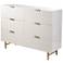 Lexi - Six Drawer Accent Dresser with Gold Handles - Cream and Gold Finish