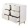2_Lexi - Six Drawer Accent Dresser with Gold Handles - Cream and Gold Finish more views