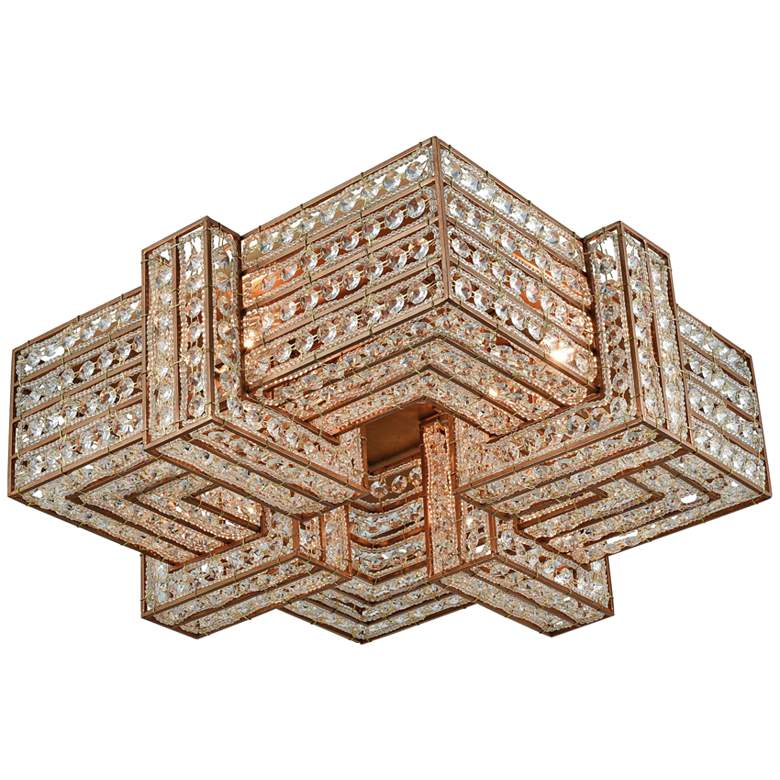 Image 1 Lexicon 19 inch Wide Matte Gold and Crystal Ceiling Light