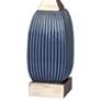 Lexie Vertically Ribbed Blue Ceramic Table Lamp Set of 2