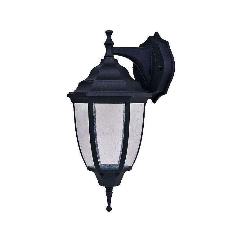 Image 1 Lexington 14 1/2" High Black Finish Seeded Glass Outdoor LED Light