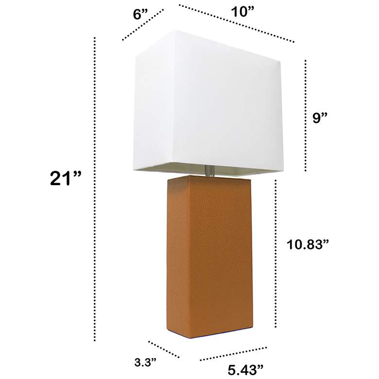 Image 3 Lexington 21" 2-Pack Leather Base Table Lamp Set, Tan more views