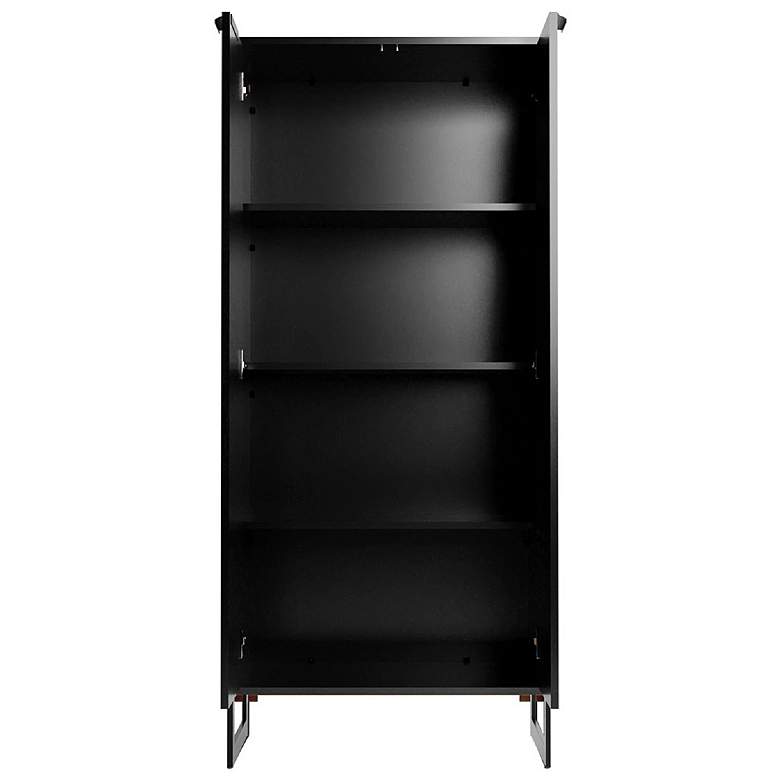 Image 5 Lexington 26 1/2 inch Wide Matte Black Wood 4-Shelf Bookcase more views