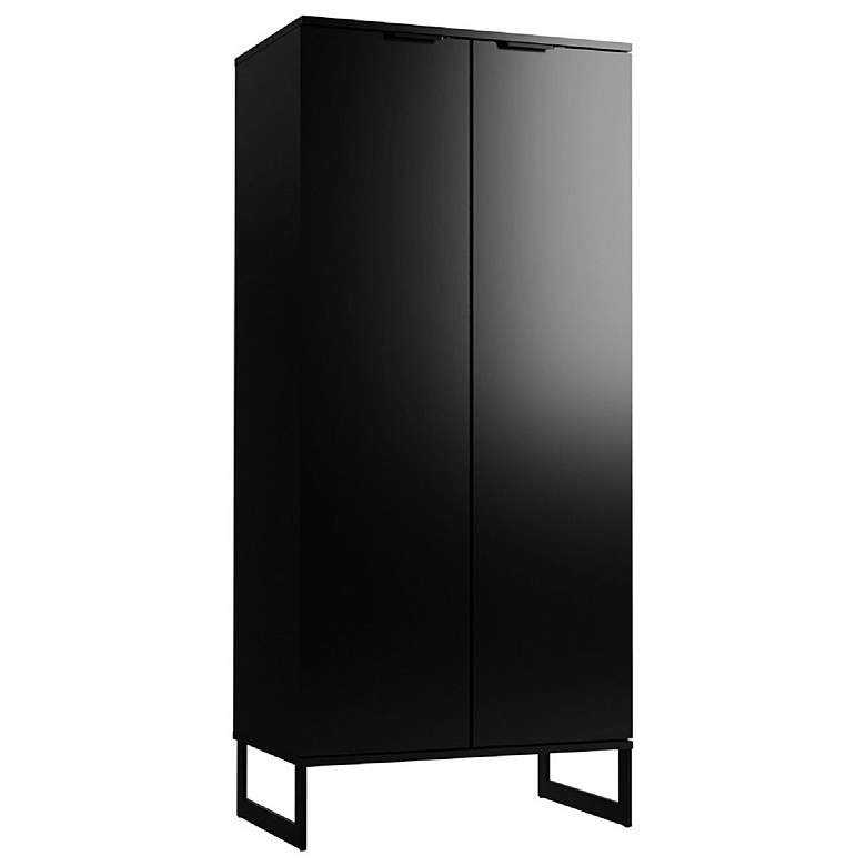 Image 6 Lexington 26 1/2" Wide Matte Black Wood 4-Shelf Bookcase more views