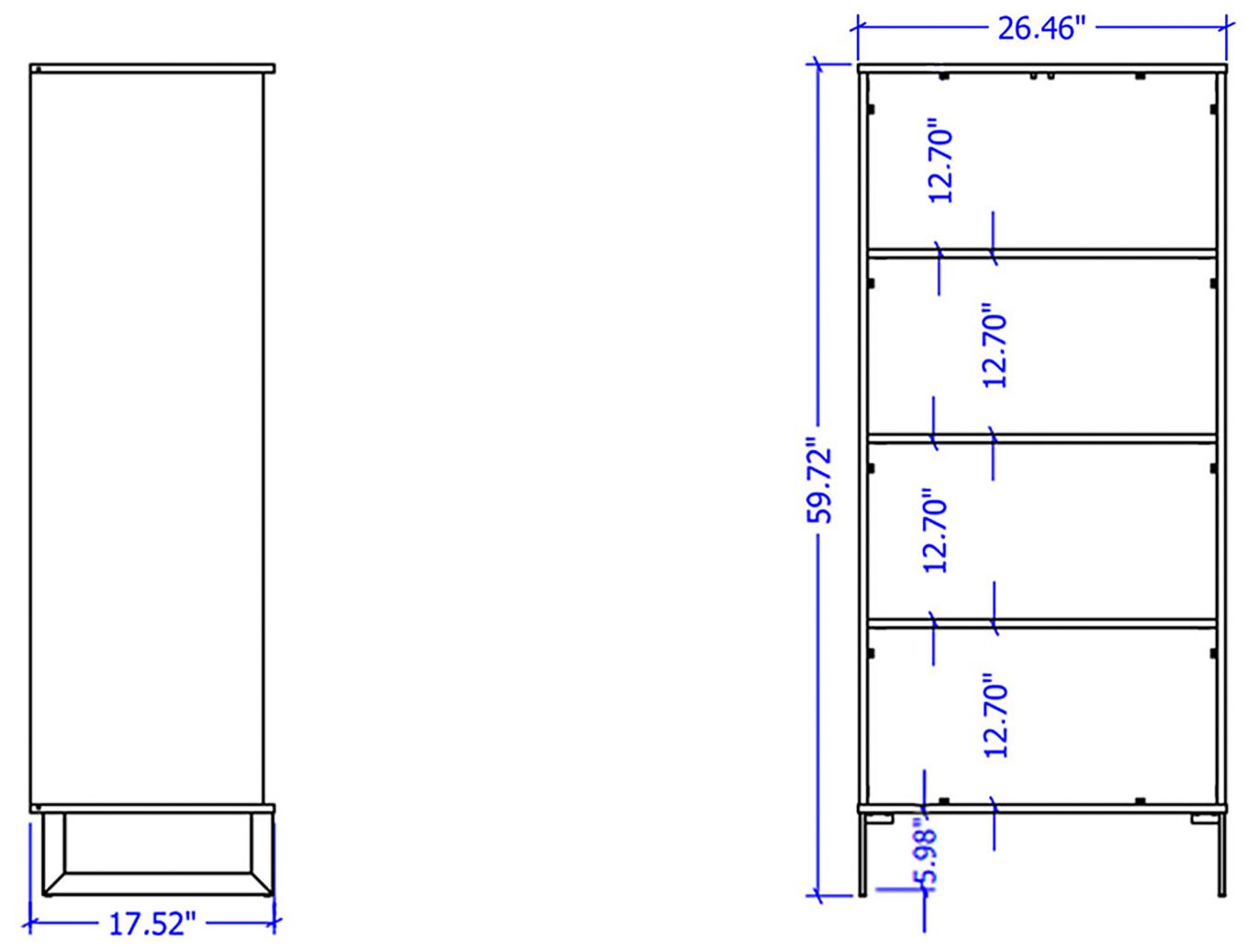 Lexington 26 1/2" Wide Matte Black Wood 4-Shelf Bookcase in scene