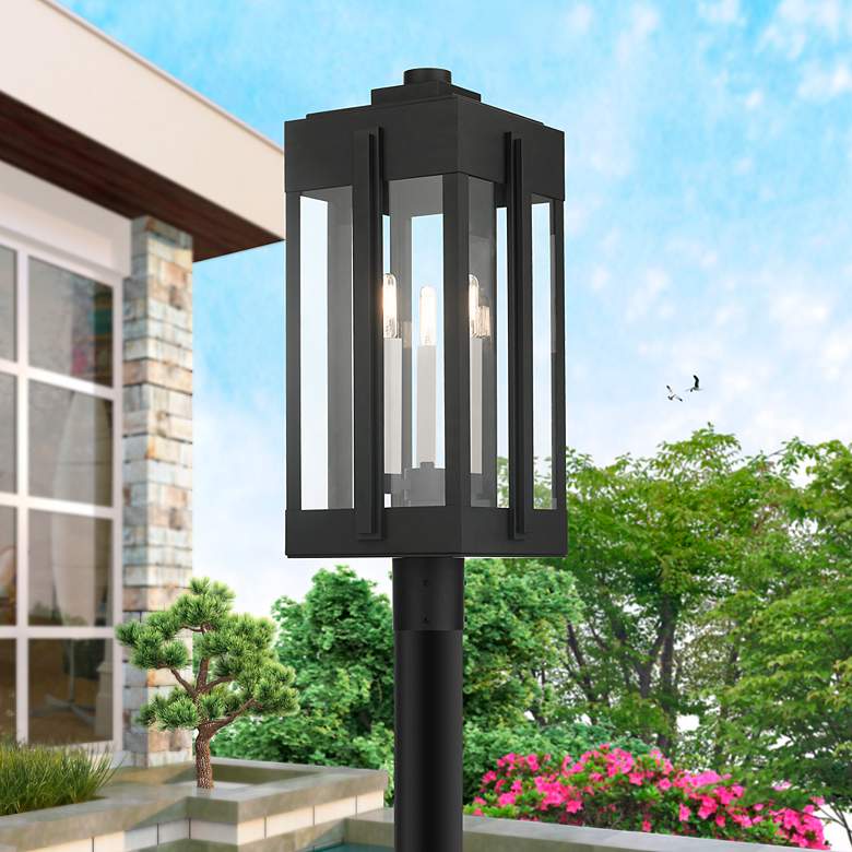 Image 1 Lexington 3 Light Black Outdoor Post Top Lantern