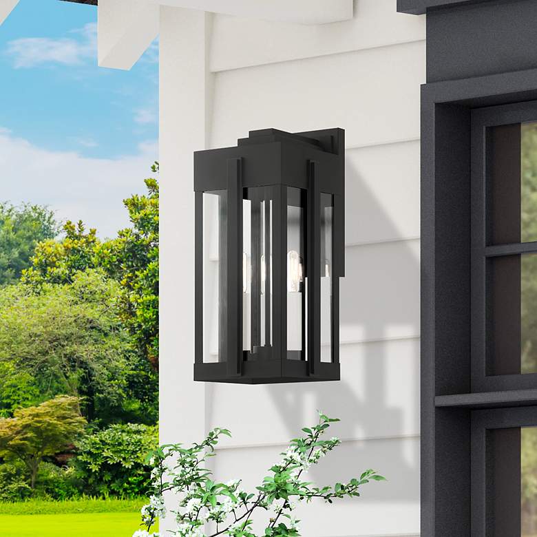 Image 1 Lexington 3 Light Black Outdoor Wall Lantern
