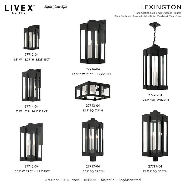 Image 3 Lexington 3 Light Black Outdoor Wall Lantern more views