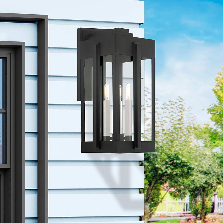 Image 1 Lexington 3 Light Black Outdoor Wall Lantern