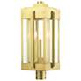2_Lexington 3 Light Natural Brass Outdoor Post Top Lantern