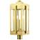 Lexington 3 Light Natural Brass Outdoor Post Top Lantern