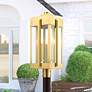 1_Lexington 3 Light Natural Brass Outdoor Post Top Lantern