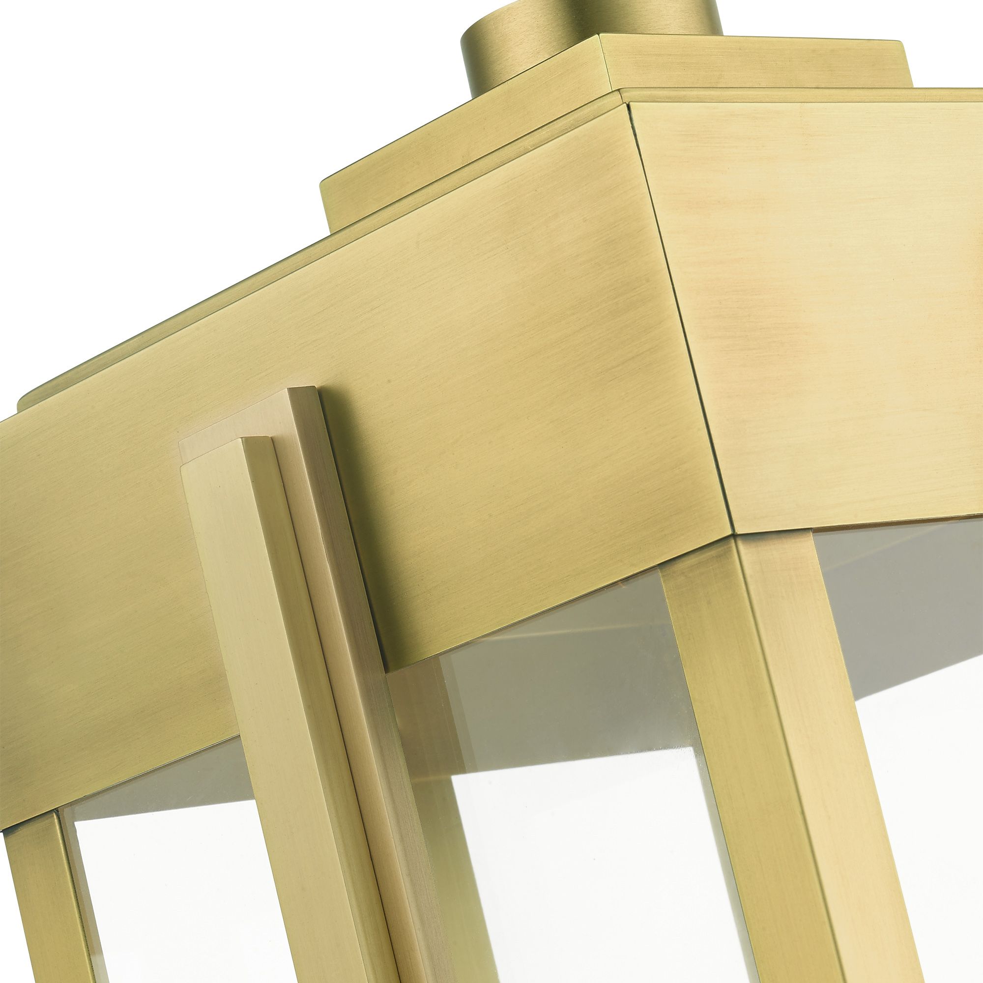 Lexington 3 Light Natural Brass Outdoor Post Top Lantern