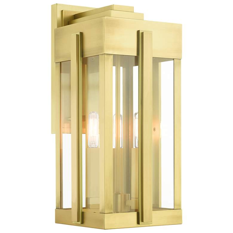 Image 1 Lexington 3 Light Natural Brass Outdoor Wall Lantern