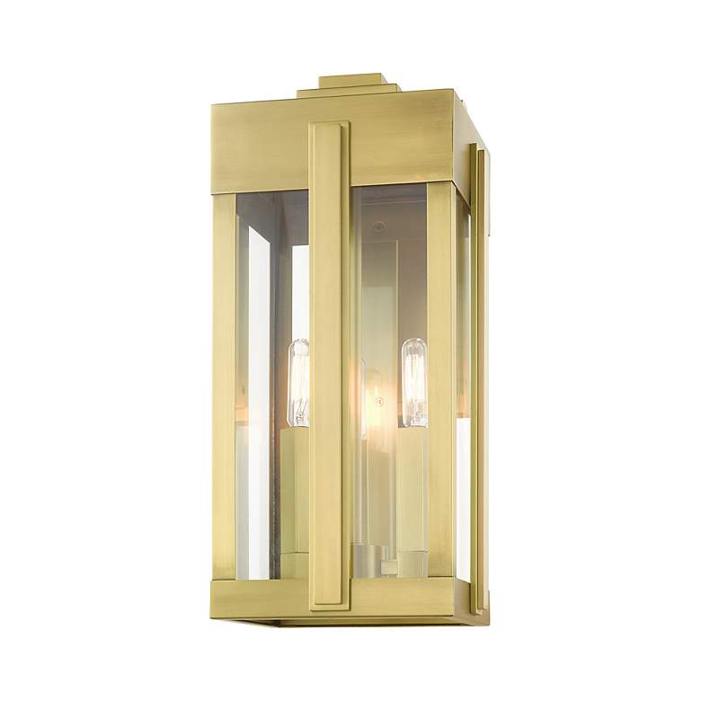 Image 5 Lexington 3 Light Natural Brass Outdoor Wall Lantern more views