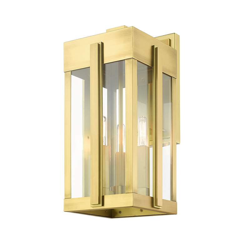 Image 6 Lexington 3 Light Natural Brass Outdoor Wall Lantern more views