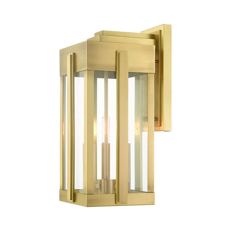 Image 7 Lexington 3 Light Natural Brass Outdoor Wall Lantern more views