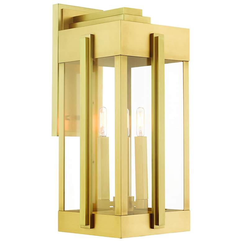Image 2 Lexington 3 Light Natural Brass Outdoor Wall Lantern