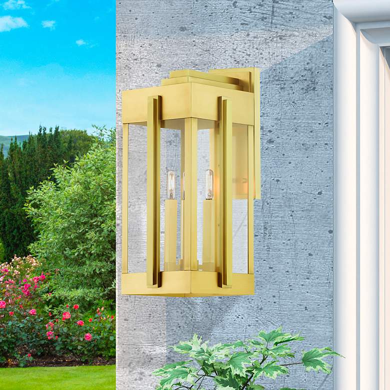 Image 1 Lexington 3 Light Natural Brass Outdoor Wall Lantern