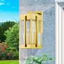 1_Lexington 3 Light Natural Brass Outdoor Wall Lantern
