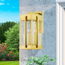 Lexington 3 Light Natural Brass Outdoor Wall Lantern Lexington 3 Light Natural Brass Outdoor Wall Lantern