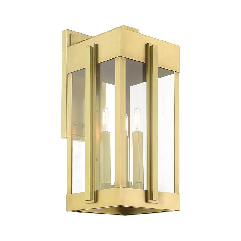 Image 6 Lexington 3 Light Natural Brass Outdoor Wall Lantern more views