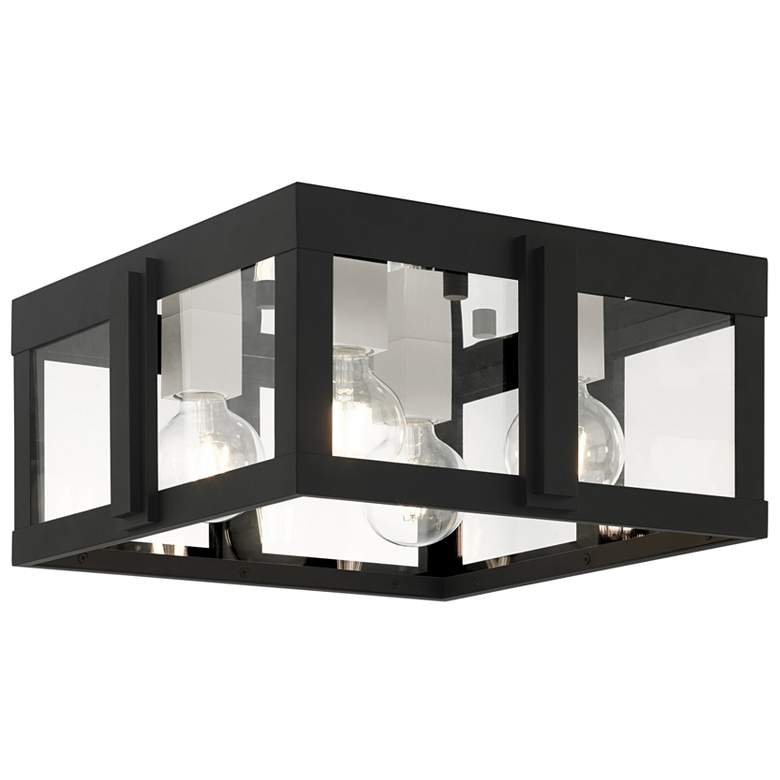 Image 1 Lexington 4 Light Black Outdoor Flush Mount