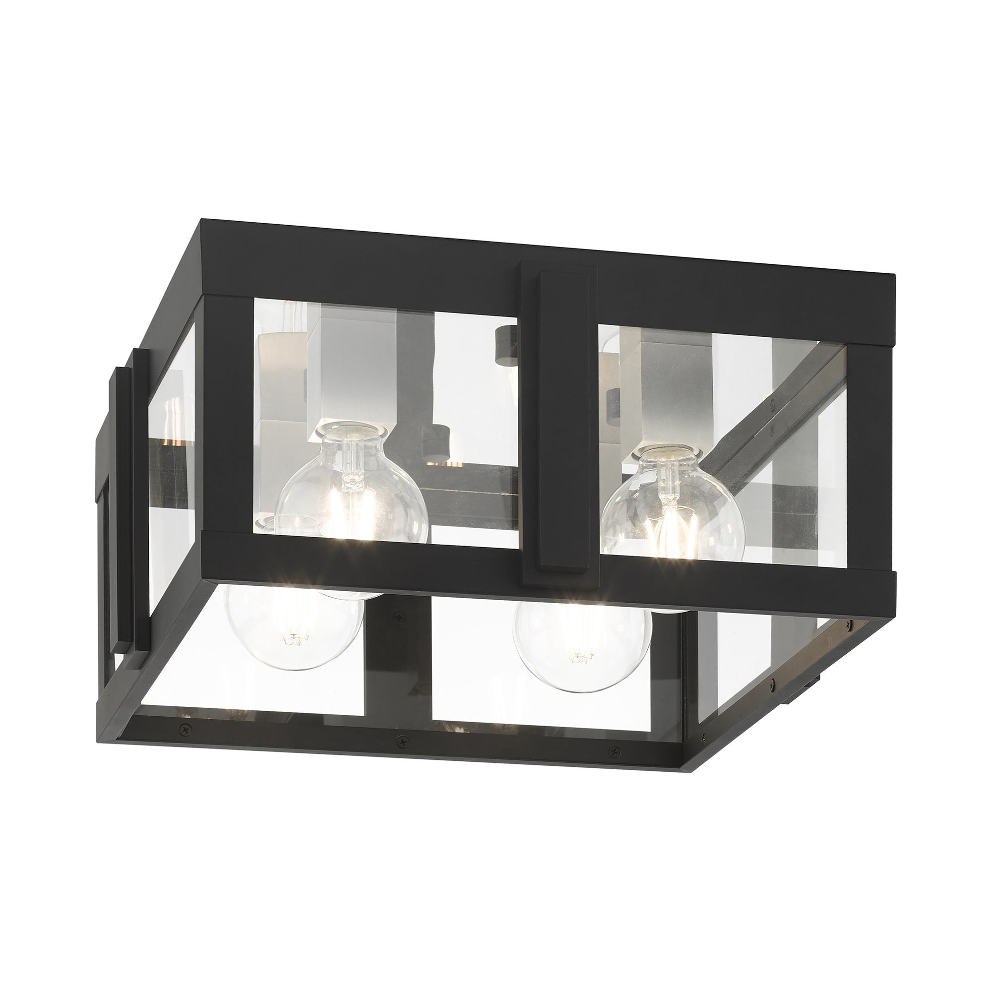 Lexington 4 Light Black Outdoor Flush Mount